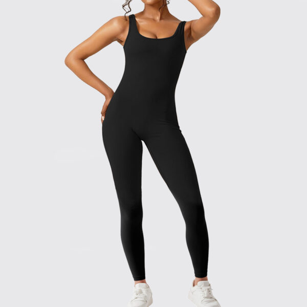 Women Sleeveless Flare Jumpsuits Fitness Yoga Long Pants - Image 4