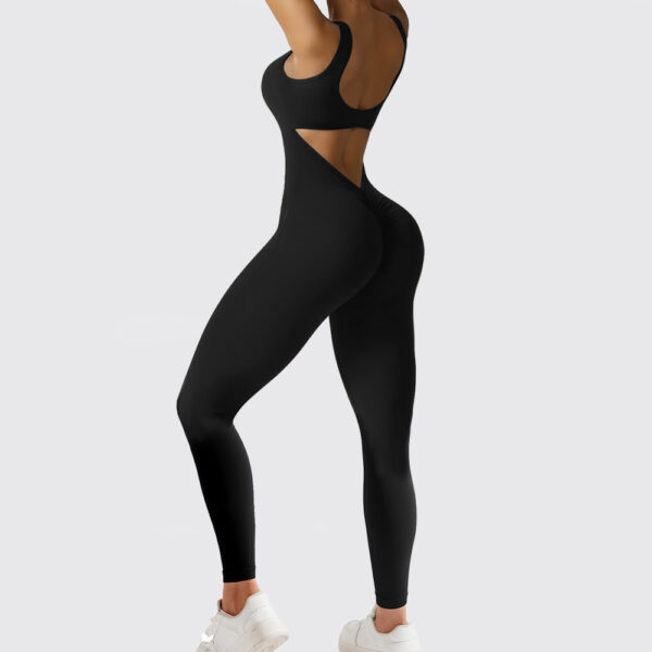 Women Sleeveless Flare Jumpsuits Fitness Yoga Long Pants - Image 6
